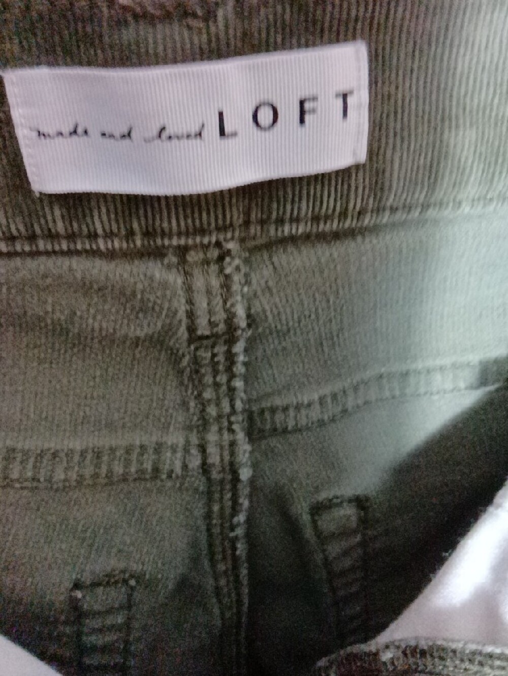 LOFT Olive Green Corduroy Skinny Pants - Picture 3 of 3